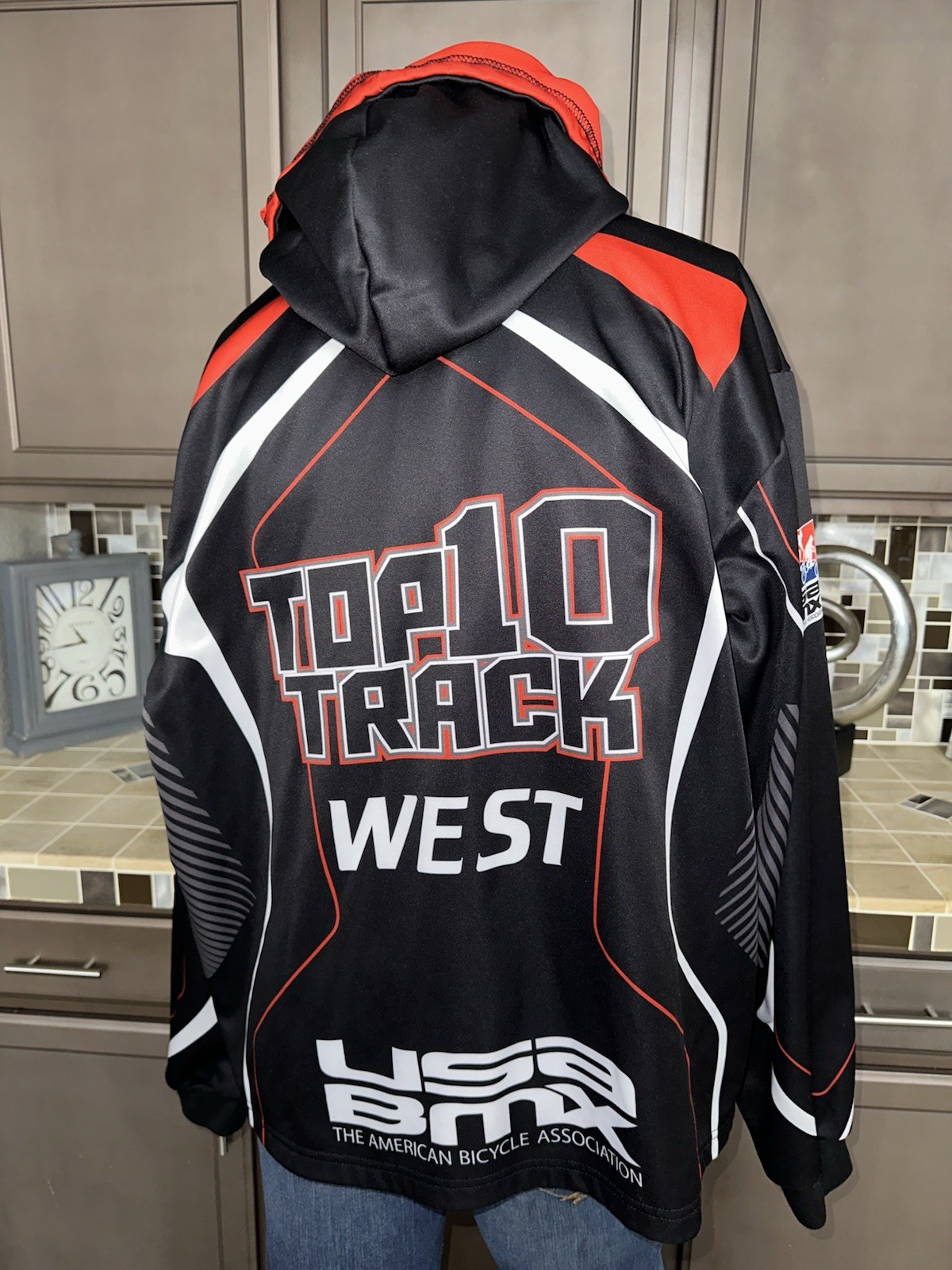 USA BMX Hoodie Size XXL 2X Large Long Sleeve Top 10 Track West Full Zip