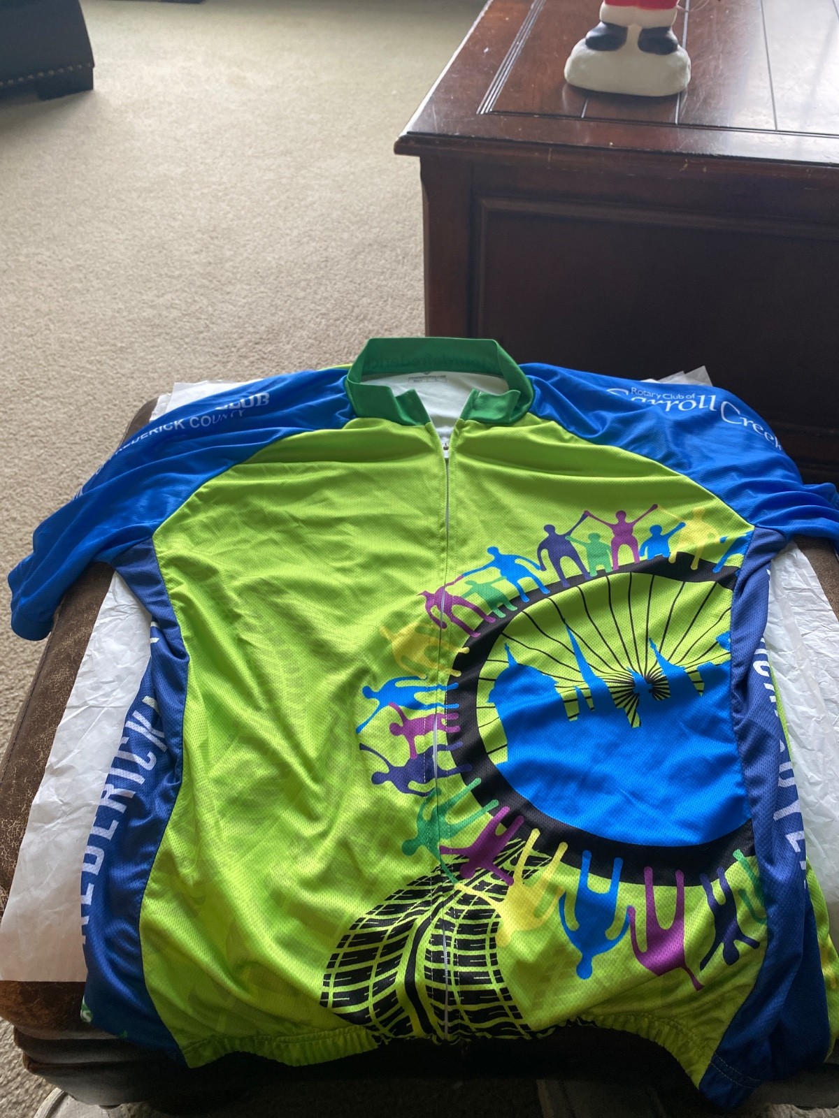 PEAK 1 SPORTS UNISEX MENS JERSEY SHORT SLEEVE LARGE FULL ZIP MULTICOLOR