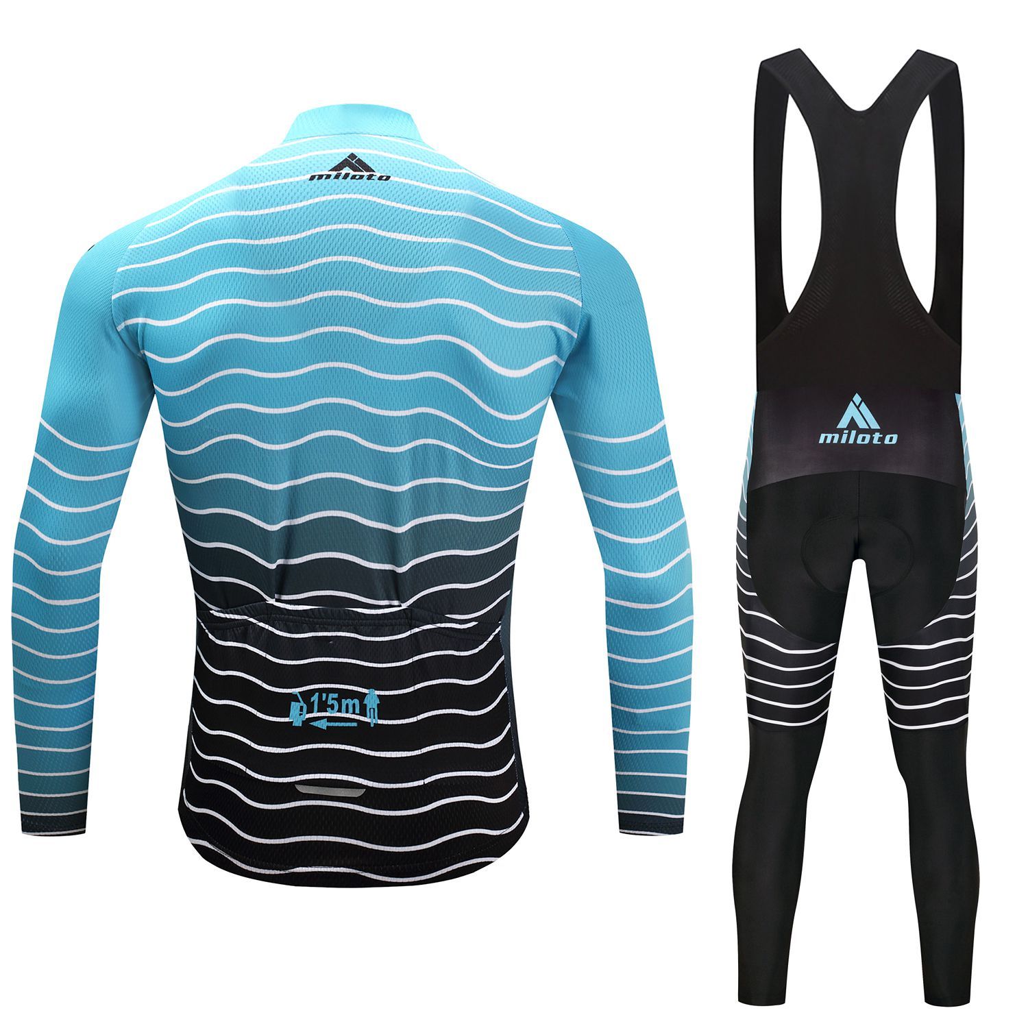 Men’s Bike Clothing Long Sleeve Cycling Jersey Cycle Long (Bib) Tights Pants Kit