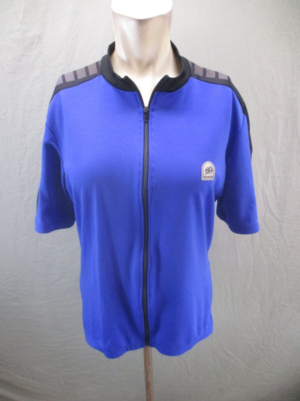 SUGOI Size L Men Full Zip Pocket Elastic Waist Short Sleeve Cycling Jersey 966