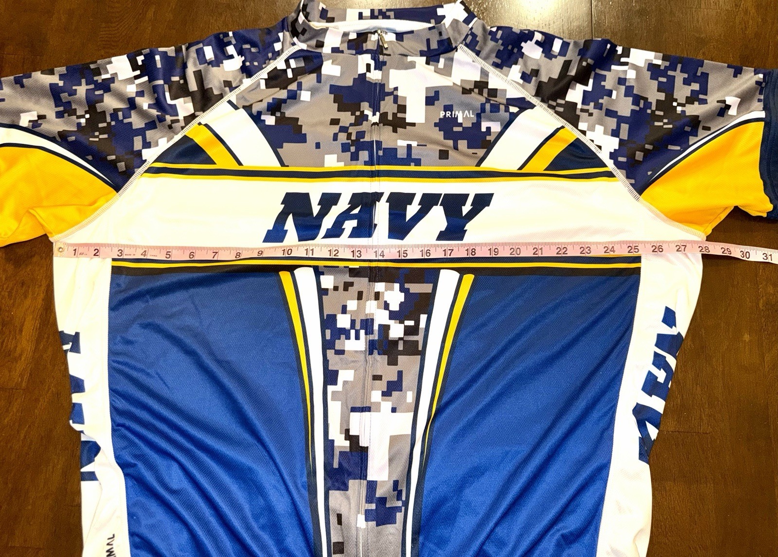 Primal Wear Navy Camo Cycling Jersey Short Sleeve Full Zip USN Pockets Men’s 5XL