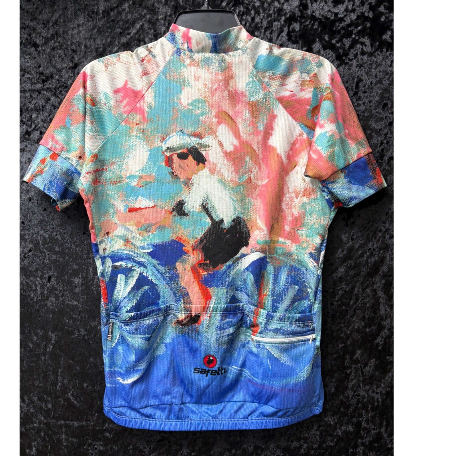 Safetti Cycling Jersey Womens XL Bev Neal Wearable Art Short Sleeve Full Zip