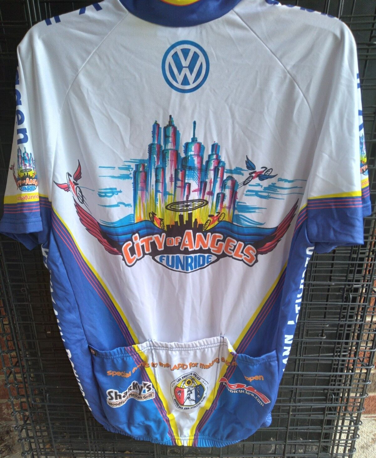 Pace Cycling Jersey Multicolor 1/2 Zip City Of Angels Funride L Jersey USA Made