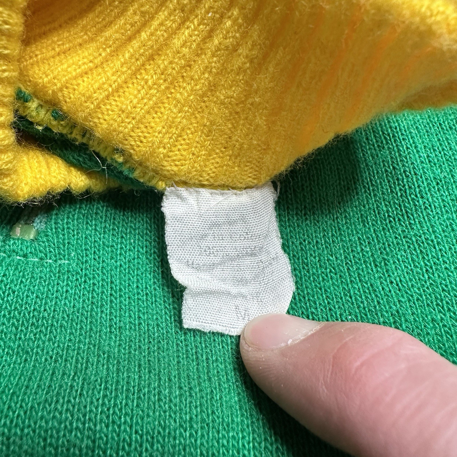 Vintage Wool Blend Cycling Jersey – Medium (Chest 32) Green Yellow