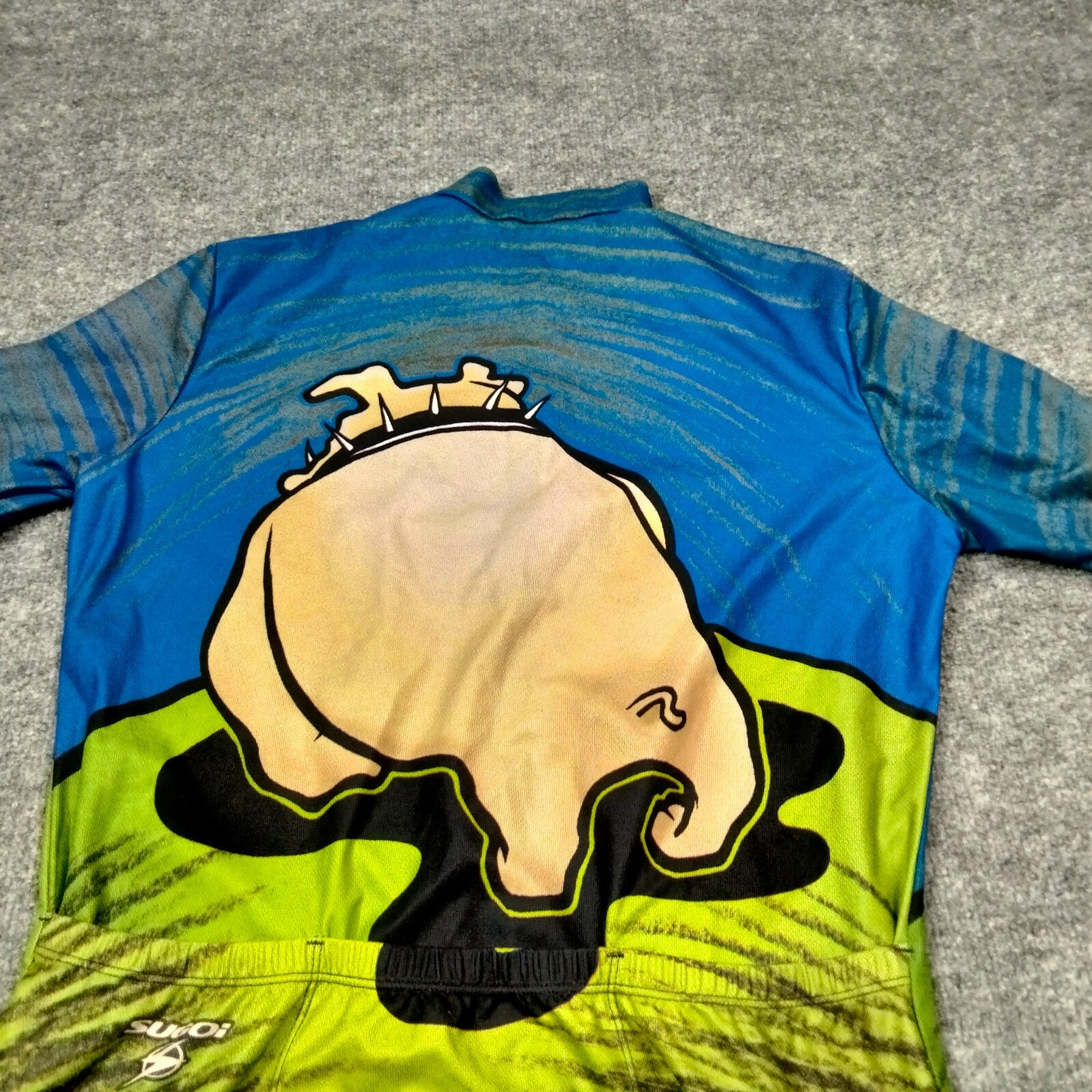 Sugoi Cycling Jersey Mens M Bulldog All Over Print Short Sleeve