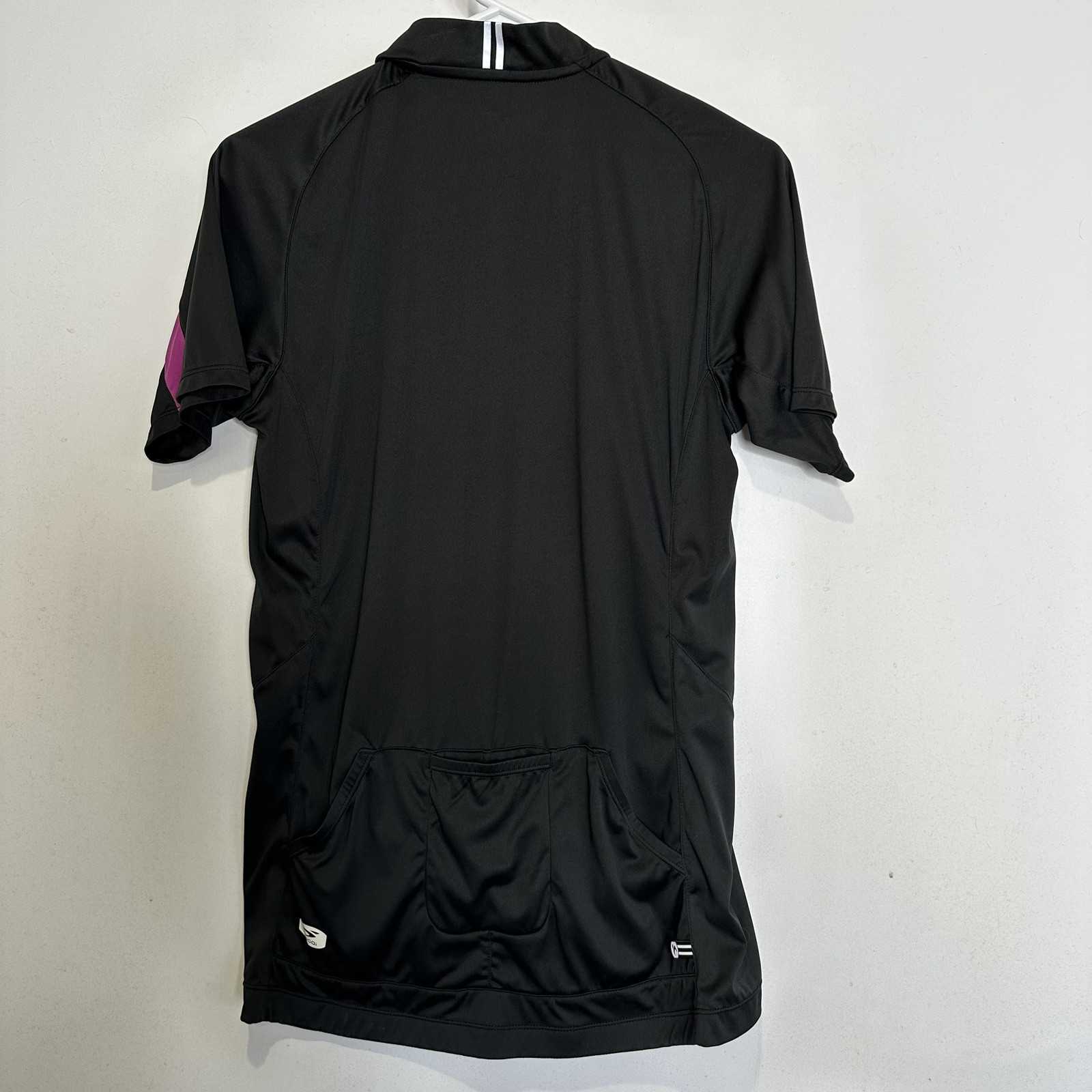 Sugoi Womens Cycling Shirt Jersey XL Black Purple Full Zip Back Pockets Stretch