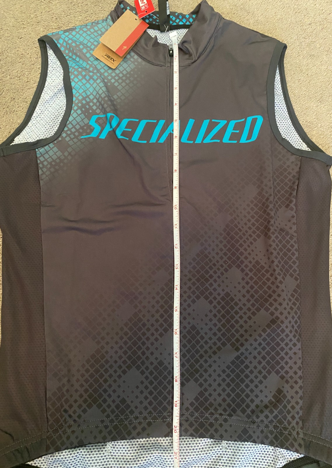 New Specialized Rbx Comp Logo Bike Cycling Jersey Sleveless Mens Small Grey/Blue