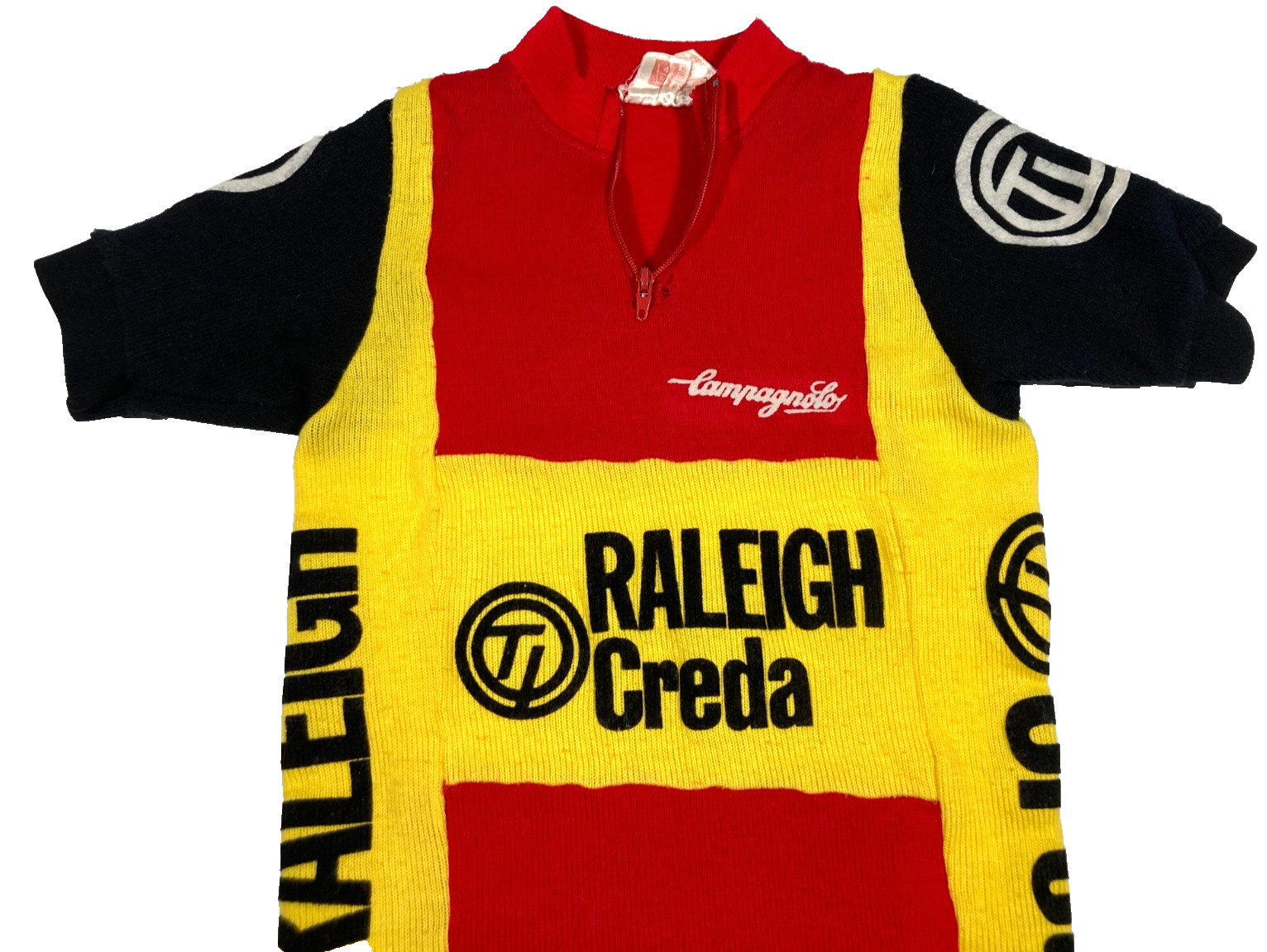 TI Raleigh Creda Campognolo Vintage Acrylic Cycling Jersey XXS? YOUTH SIZE?