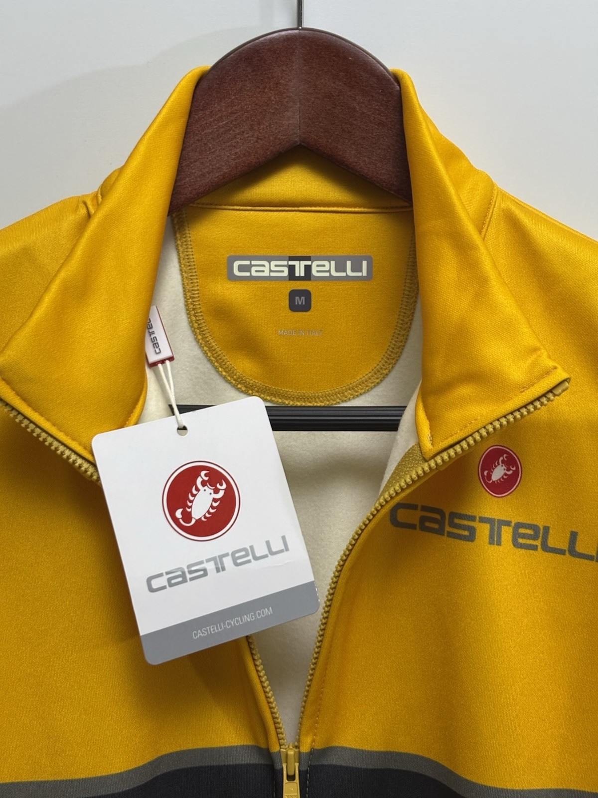 NWT Castelli Men’s Jersey Long Sleeve Full Zip Yellow/Black Men’s Medium