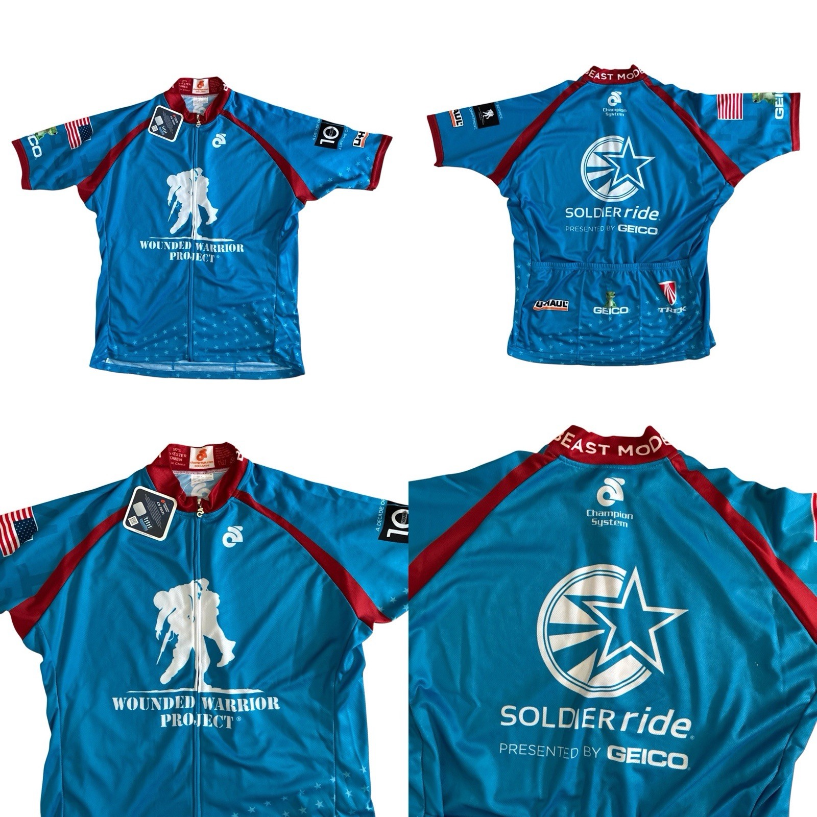 Champion System Women’s Size 3XL Wounded Warrior Project Zip Cycling Jersey New