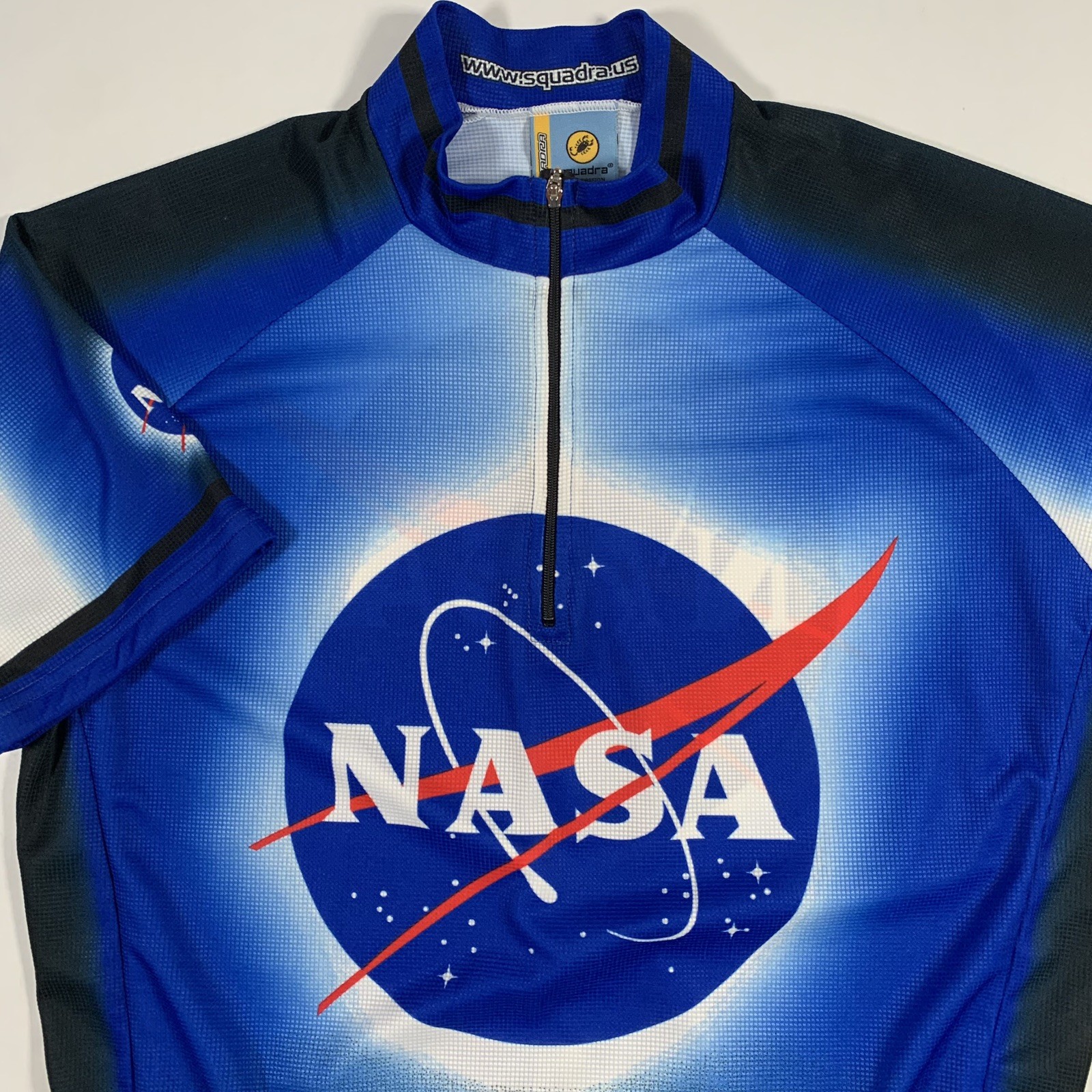 NASA Squadra Cycling Jersey Mens XL X-Large Blue Space Cyclist Bike Active USA