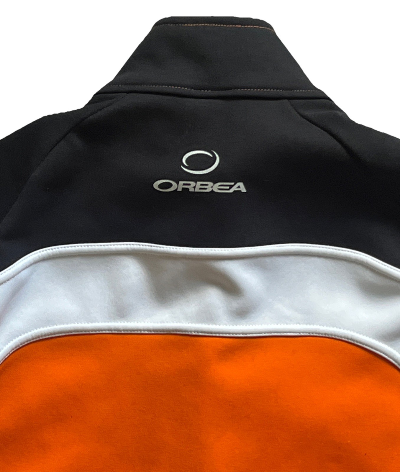 Cycling Jacket Small Orbea Fleece Lined Colorblock Orange Black White Retro Y2K