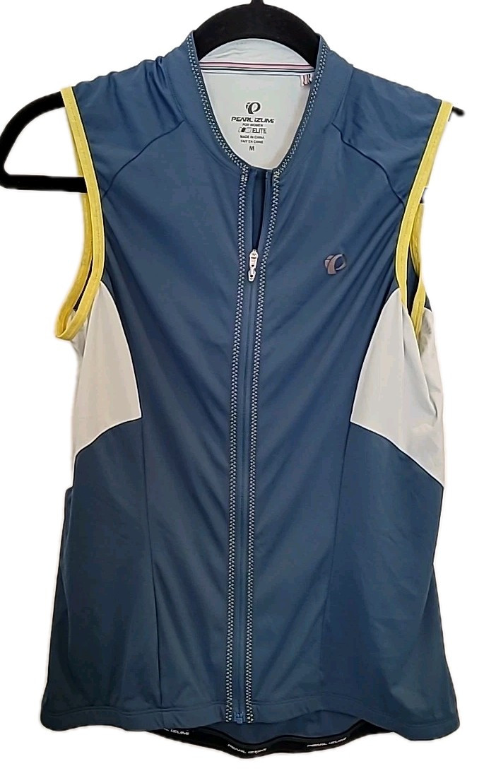 Pearl Izumi Ladies Sleeveless Full Zip Racing Shirt. Sz M. Blue