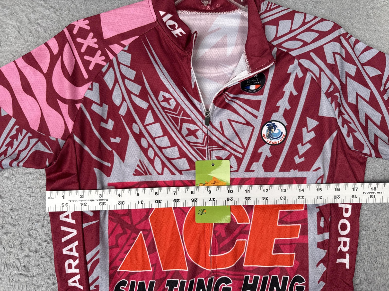 Wearcomp Cycling Jersey Mens Medium Red Tour De France ACE Taravao Bike