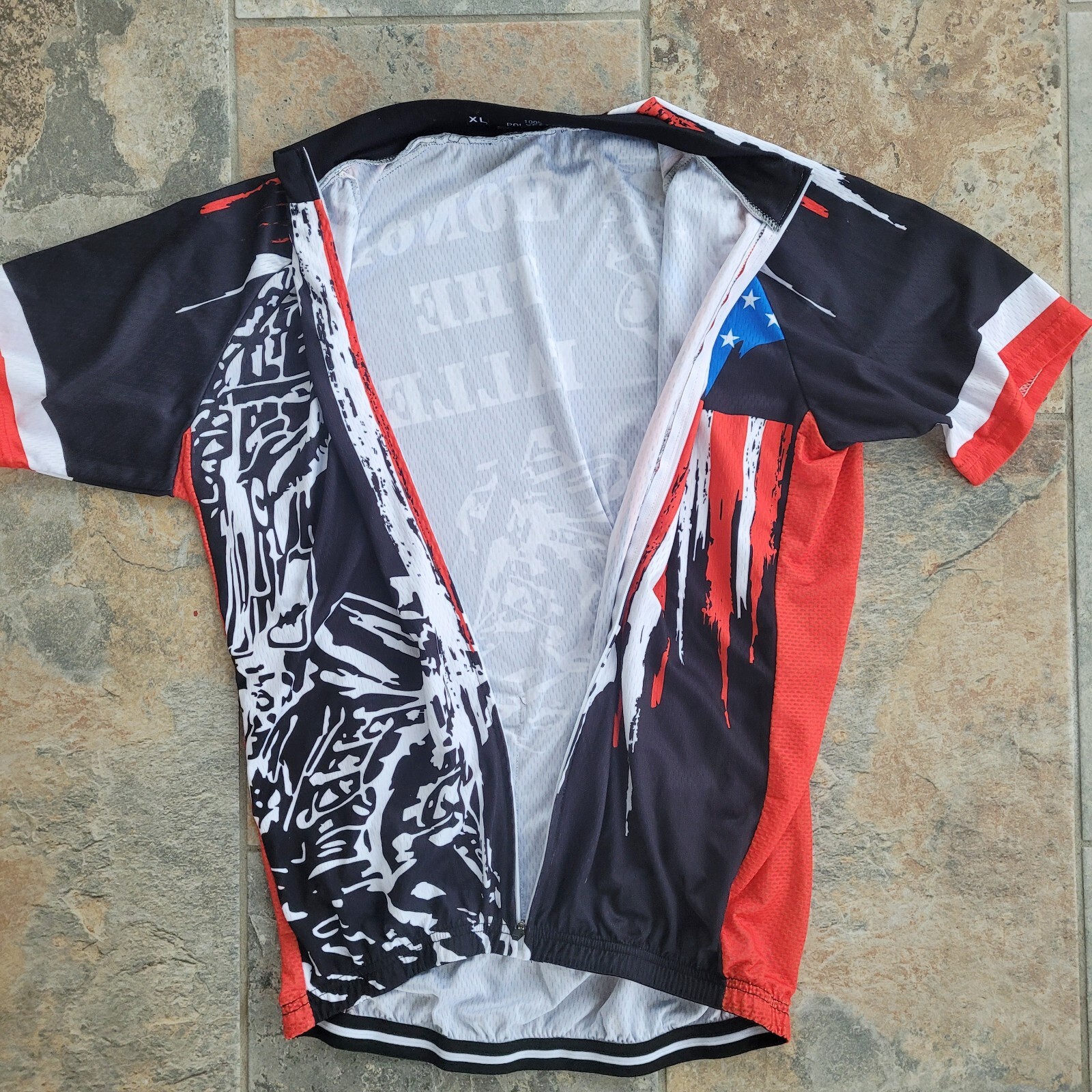 Cycling Jersey Full Zip Short Sleeve Honor the Fallen Men Size XL 100% Poly