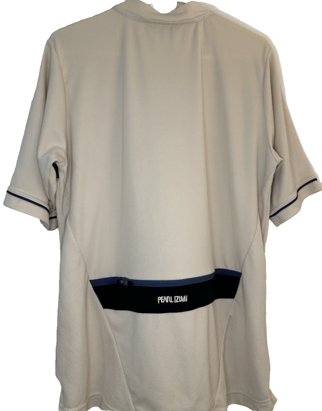 Pearl Izumi Men’s M Cycling Jersey tan/black 1/4 zip up back storage pocket