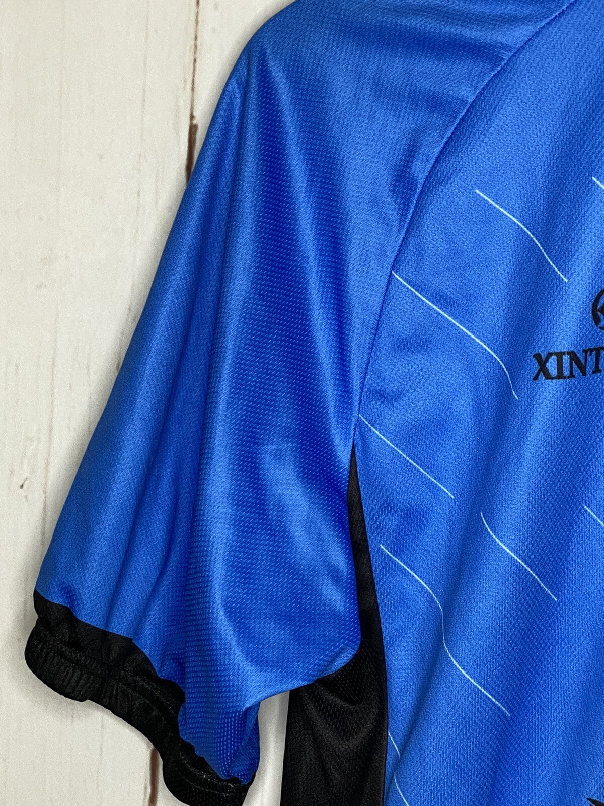 Peak 1 Sports 1/2 Zip Men’s Size Large Cycling Jersey Shirt Black Cat Blue Gift