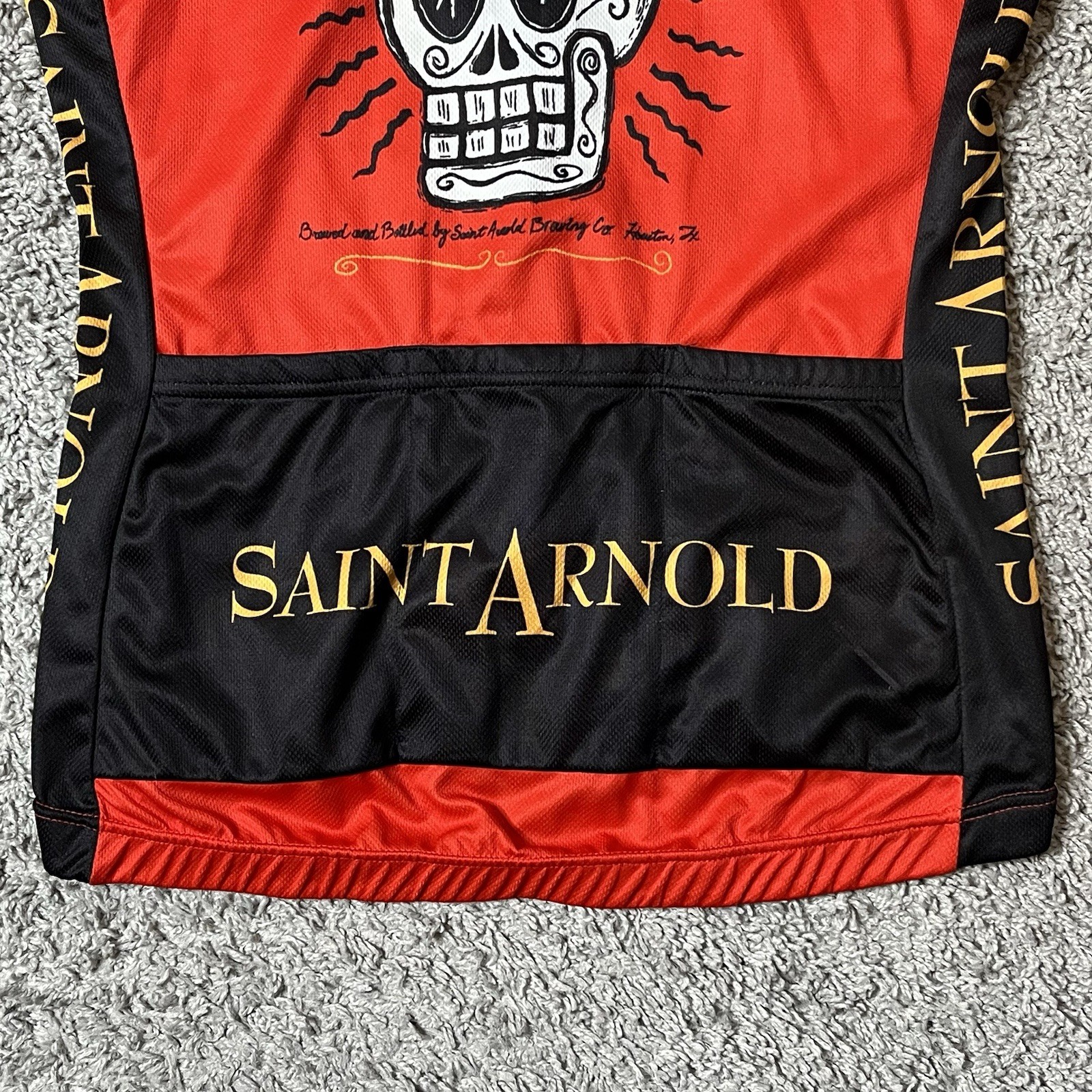 VoMax Cycling Jersey Womens Size Medium Red St Arnold Brewing Day of The Dead