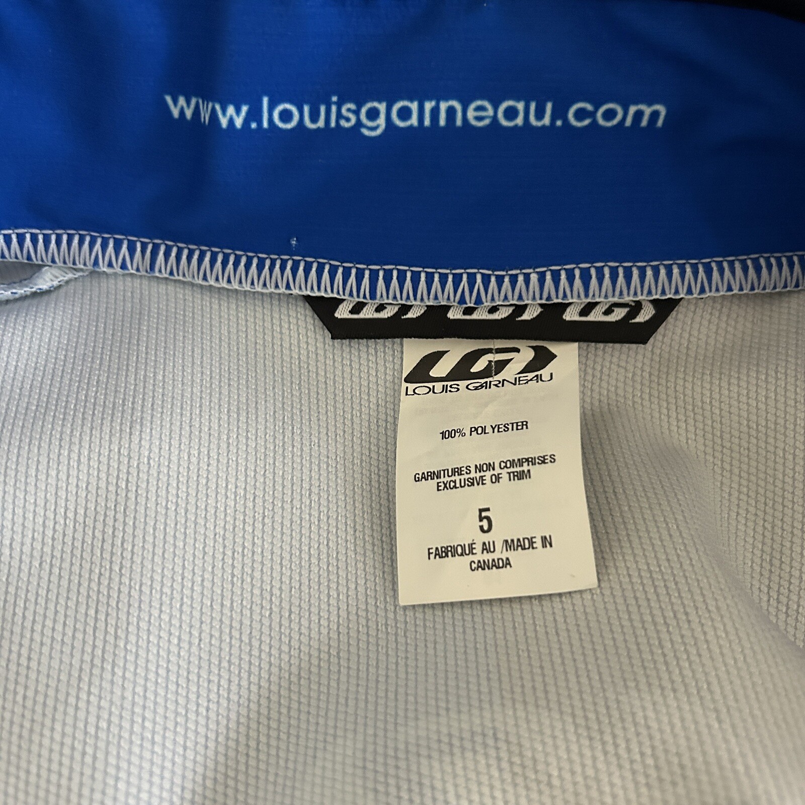 Louis Garneau Mens Triathlon Cycling Vest Zip Jersey Blue Back Pockets Chest 38″