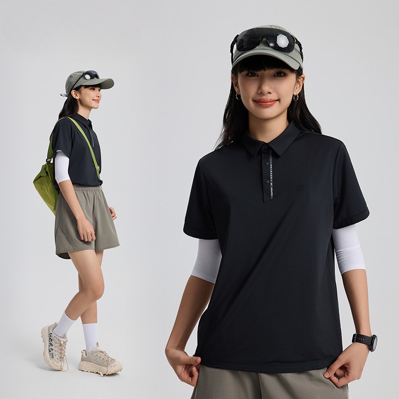 2025 Spring Summer New Women and Men Short Sleeved T-Shirt with Lapel Collar