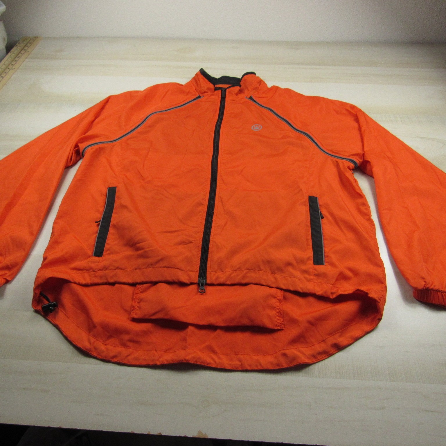 Canari Jacket Mens Extra Large Orange Bike Cycling Zip Lightweight Windbreaker