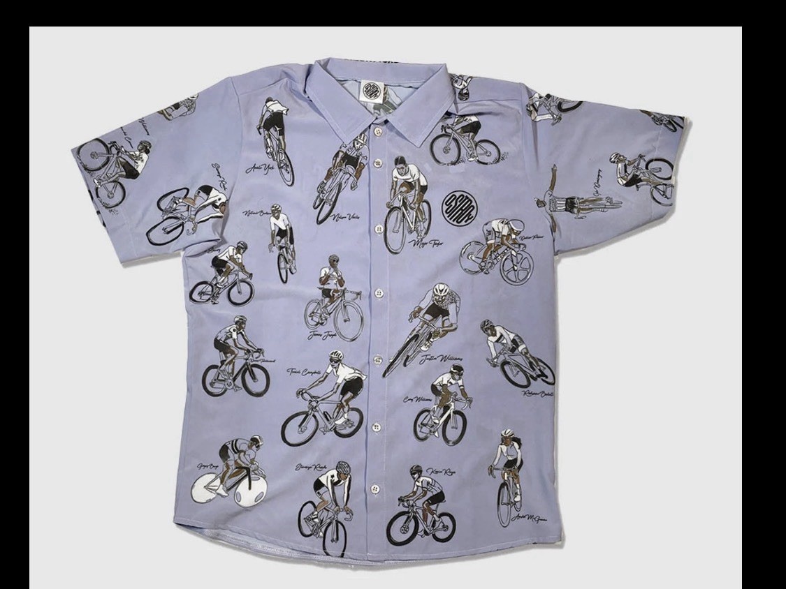 Ostroy’s Black Cycling Pioneers Resort Shirt (xxs) NWT