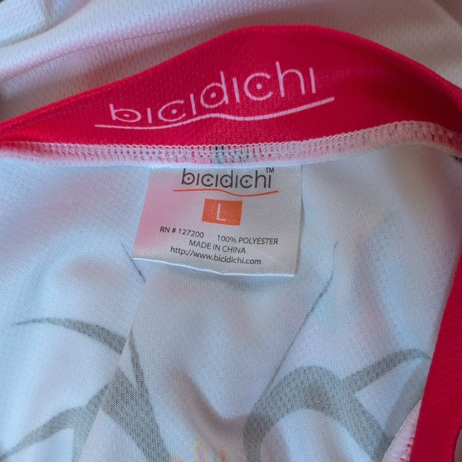 Bicidichi Skull Flower Graphic Cycling Jersey L Black White Red 3/4 Zip Pockets