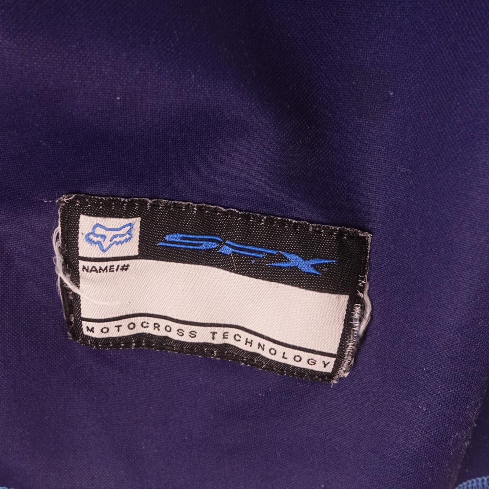 Fox Racing Men XXL SFX Motocross Jersey Blue White Long Sleeve V-Neck Racing Tee