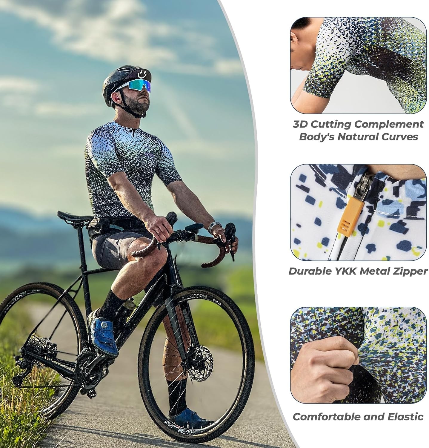 ROCKBROS Cycling Jersey Men’s Short Sleeve Cycling Jersey Men’s Breathable