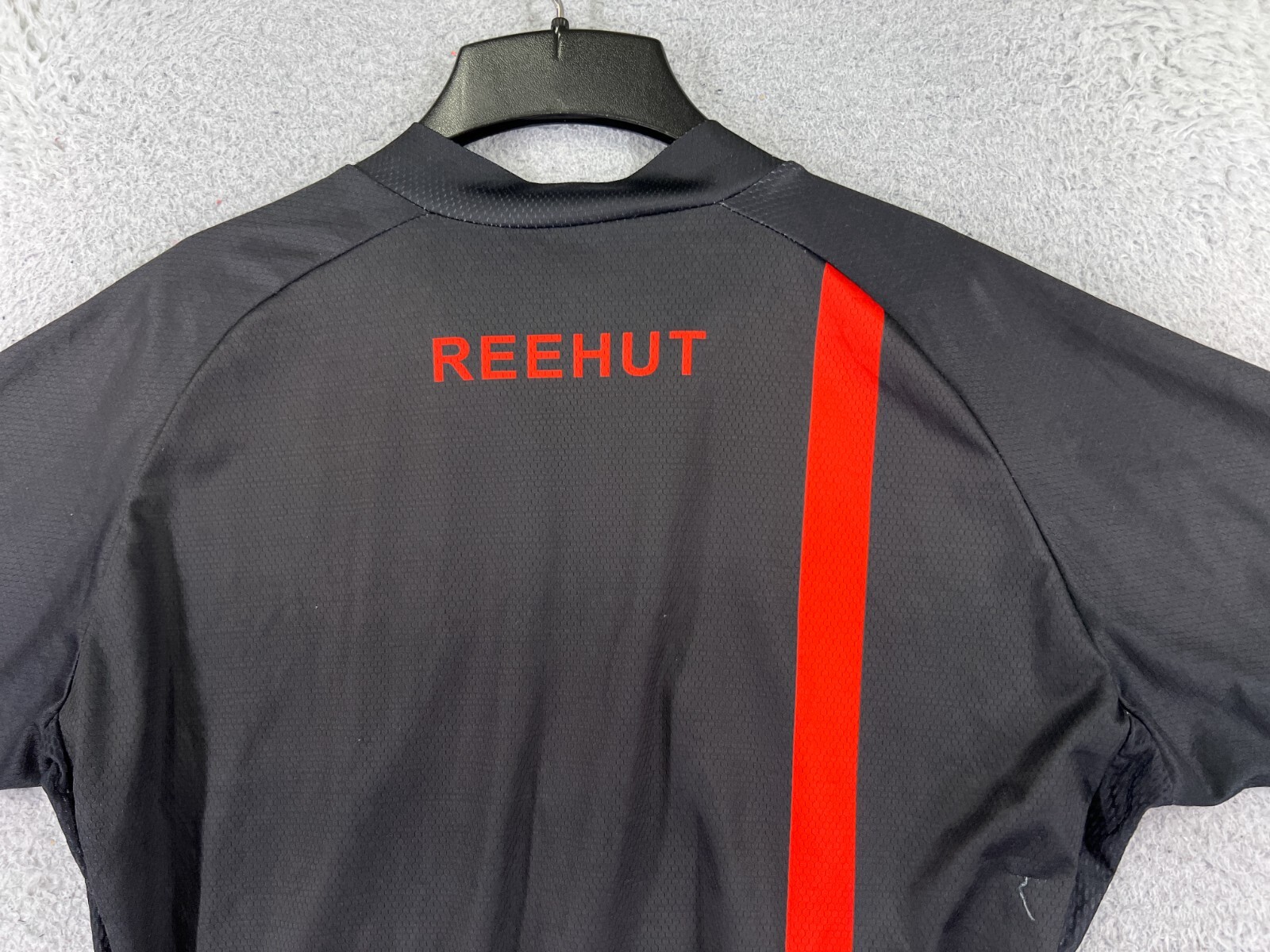 Reehut Cycling Jersey Adult Extra Large Black Red Full Zip 100% Polyester Pocket