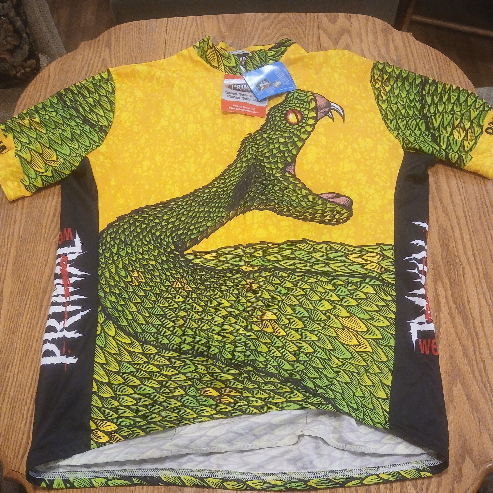 Vtg PRIMAL Cycling Jersey, 2XL, Rattlesnake, Snake Graphics, “Snake Bite”