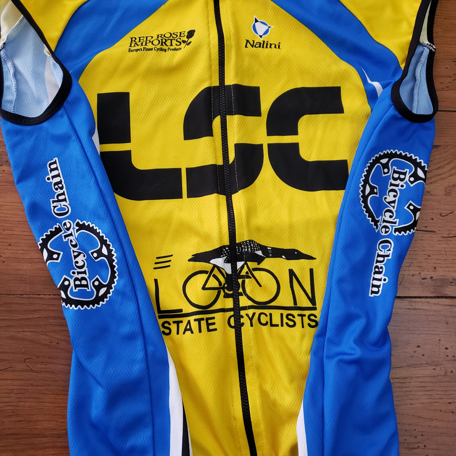 Nalini Cycling Jersey Mens Medium Sleeveless Loon State Cyclists M Yellow Blue
