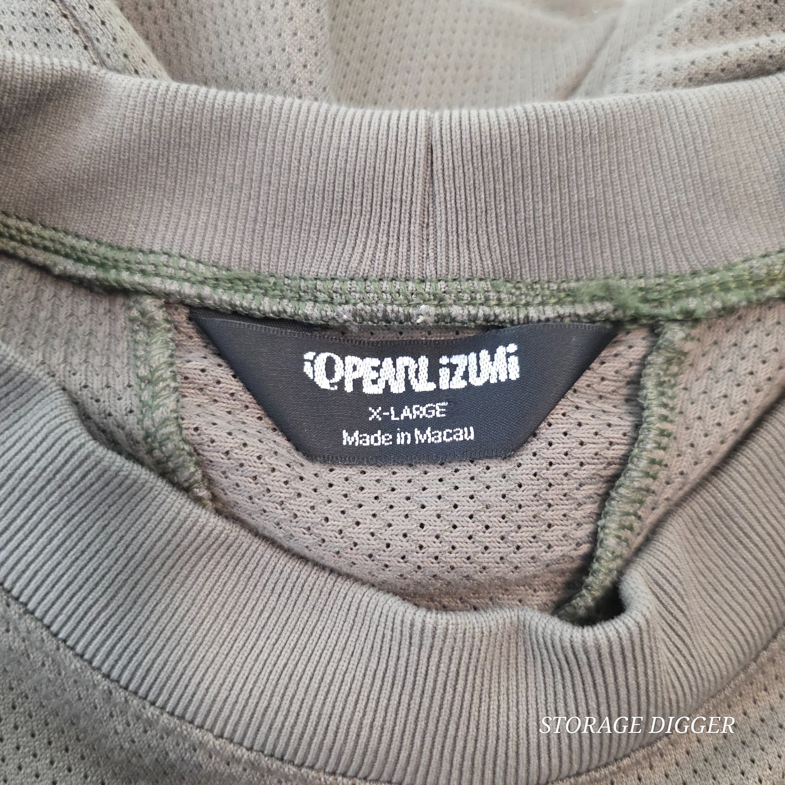 Pearl Izumi Cycling Shirt Mens XL Olive Green Mesh Raglan Sleeve Performance