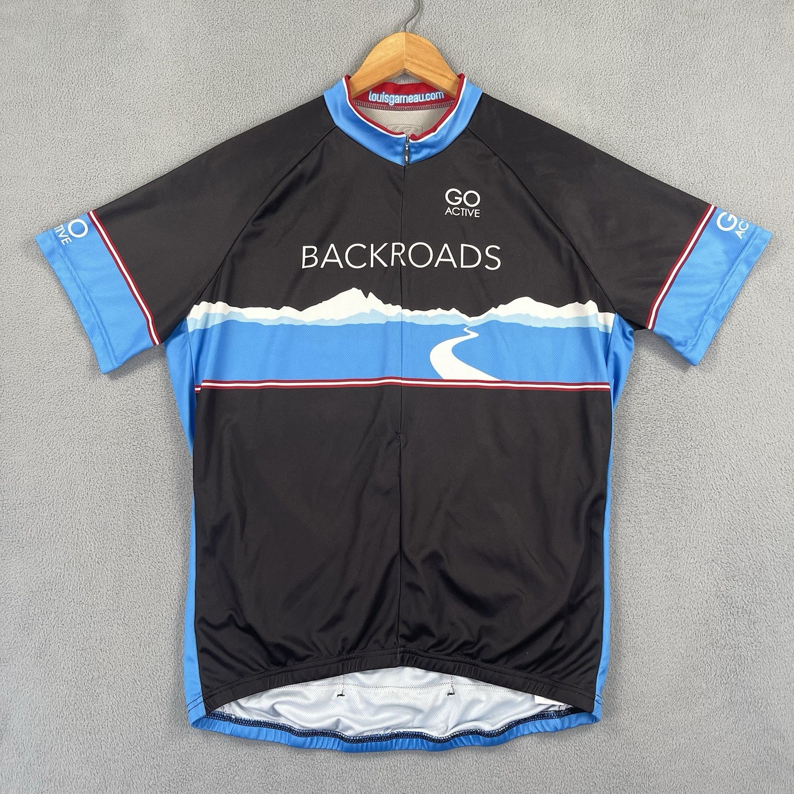 Louis Garneau Cycling Jersey Men XL Black Full Zip Short Sleeve Performance 3