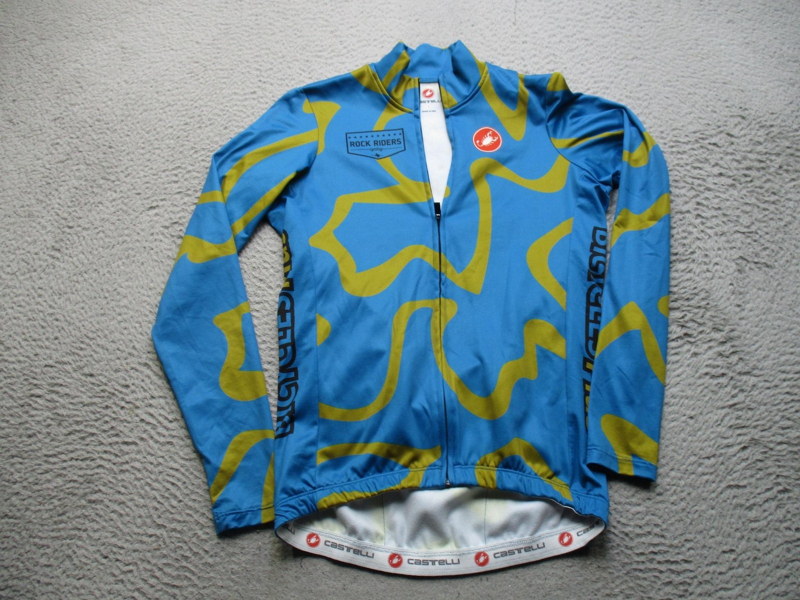 Castelli Rock Riders Cycling Jersey Mens Small Blue Long Sleeve Road Bike Shirt