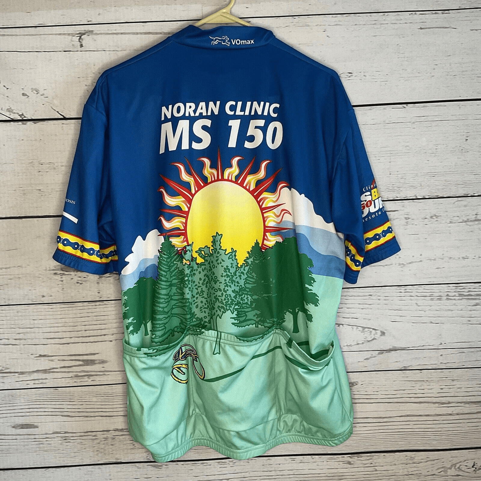 Athletic Biking Cycling Vomax Jersey size XL(5) Blue Green 1/3 zip