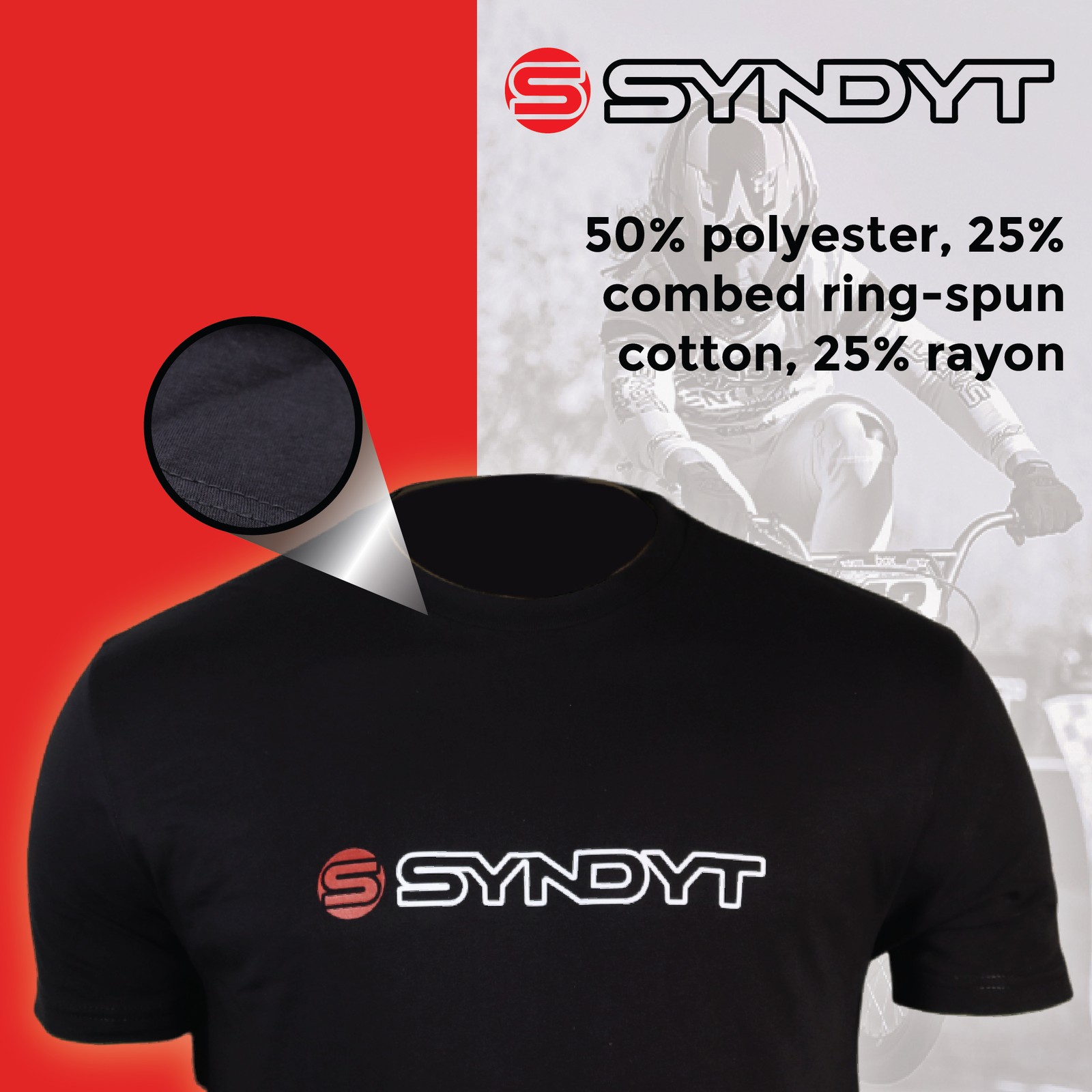 Syndyt Short Sleeve T-Shirt – Black, Soft Cotton Blend, Unisex Fit, Medium
