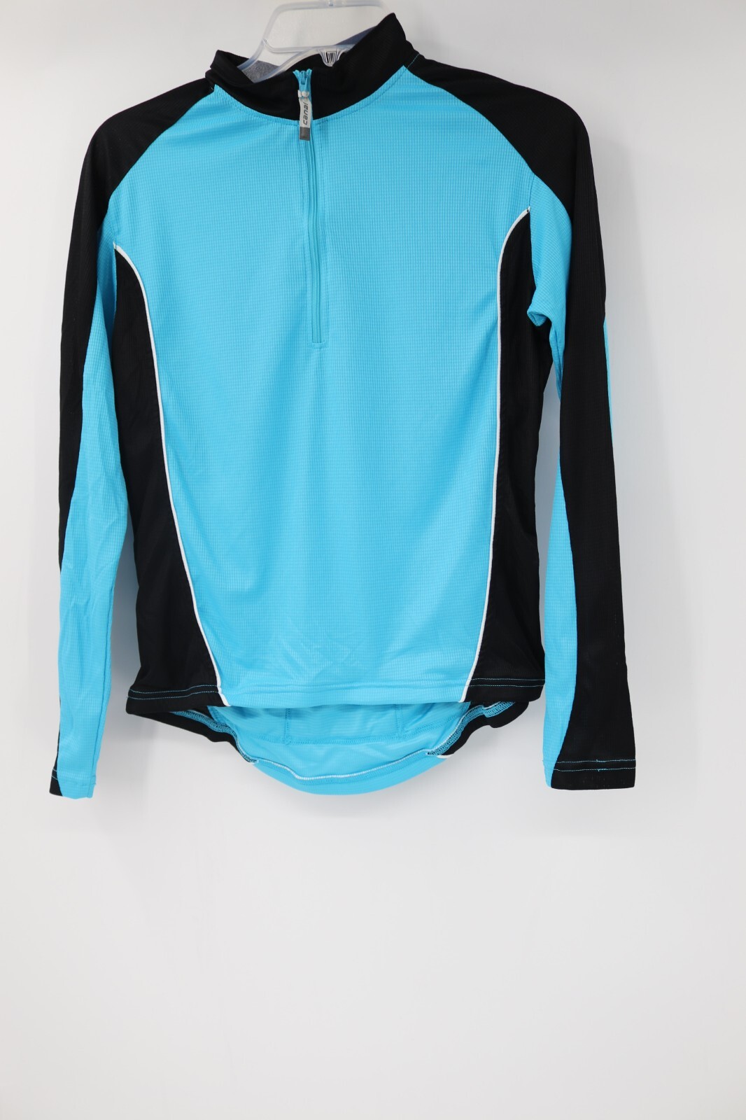 Vintage canari cycling jersey mens S/M 1/2 zip blue black pockets stretch