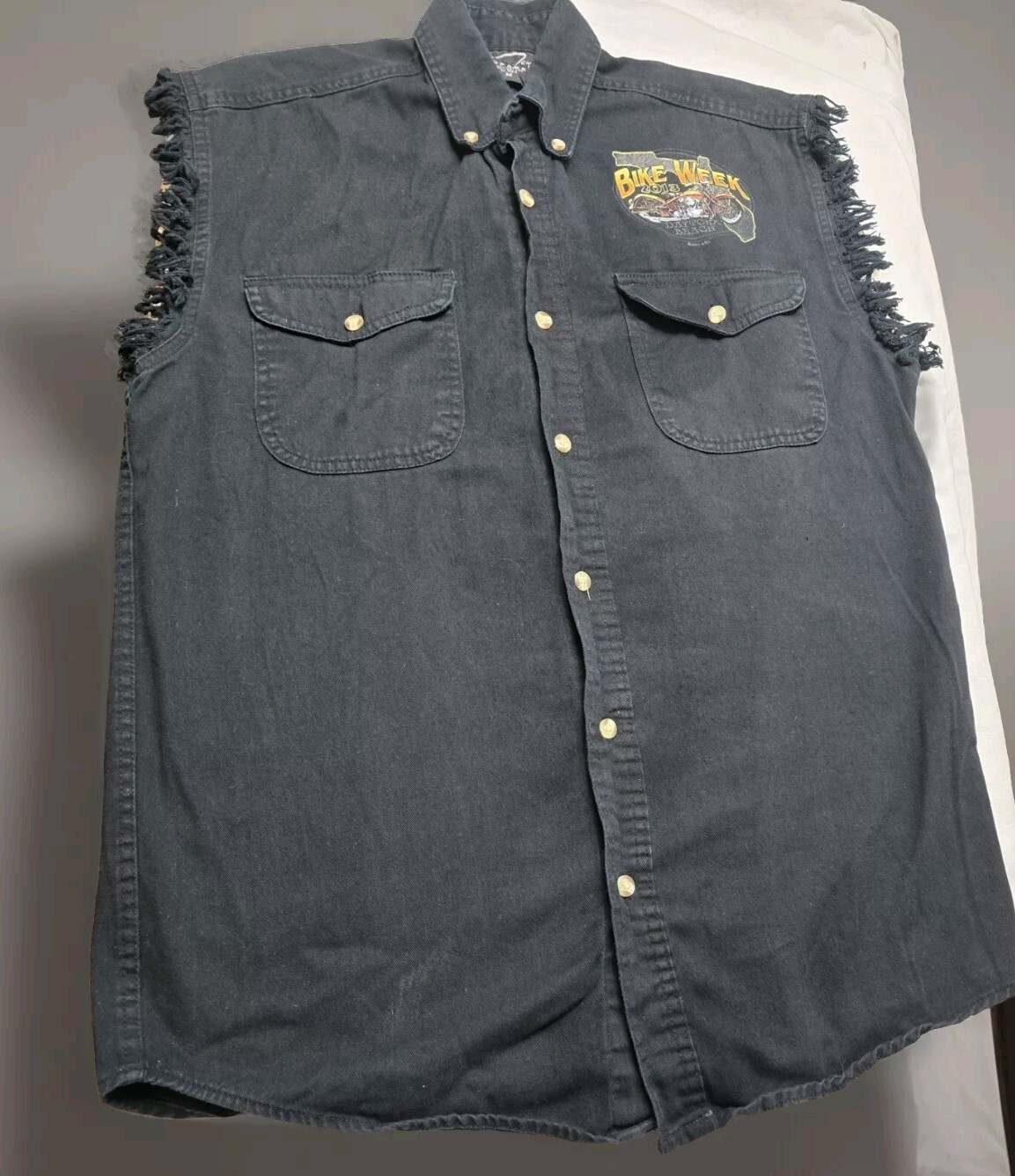 Motorcycle Bike Week 2013 Sleeveless Vest, Daytona Beach Size Med, 100% Cotton