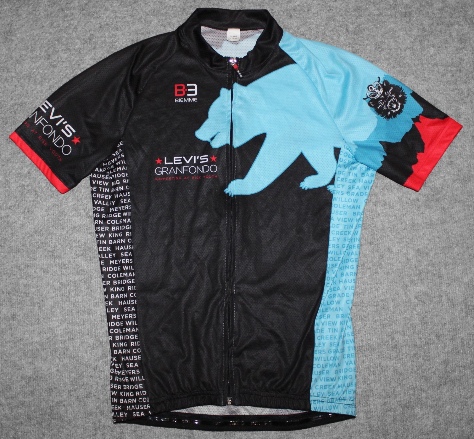 BIEMME MEN’S CORE FULL ZIP + Levi’s Granfondo Ride Race Cycling sz S Bike Jersey