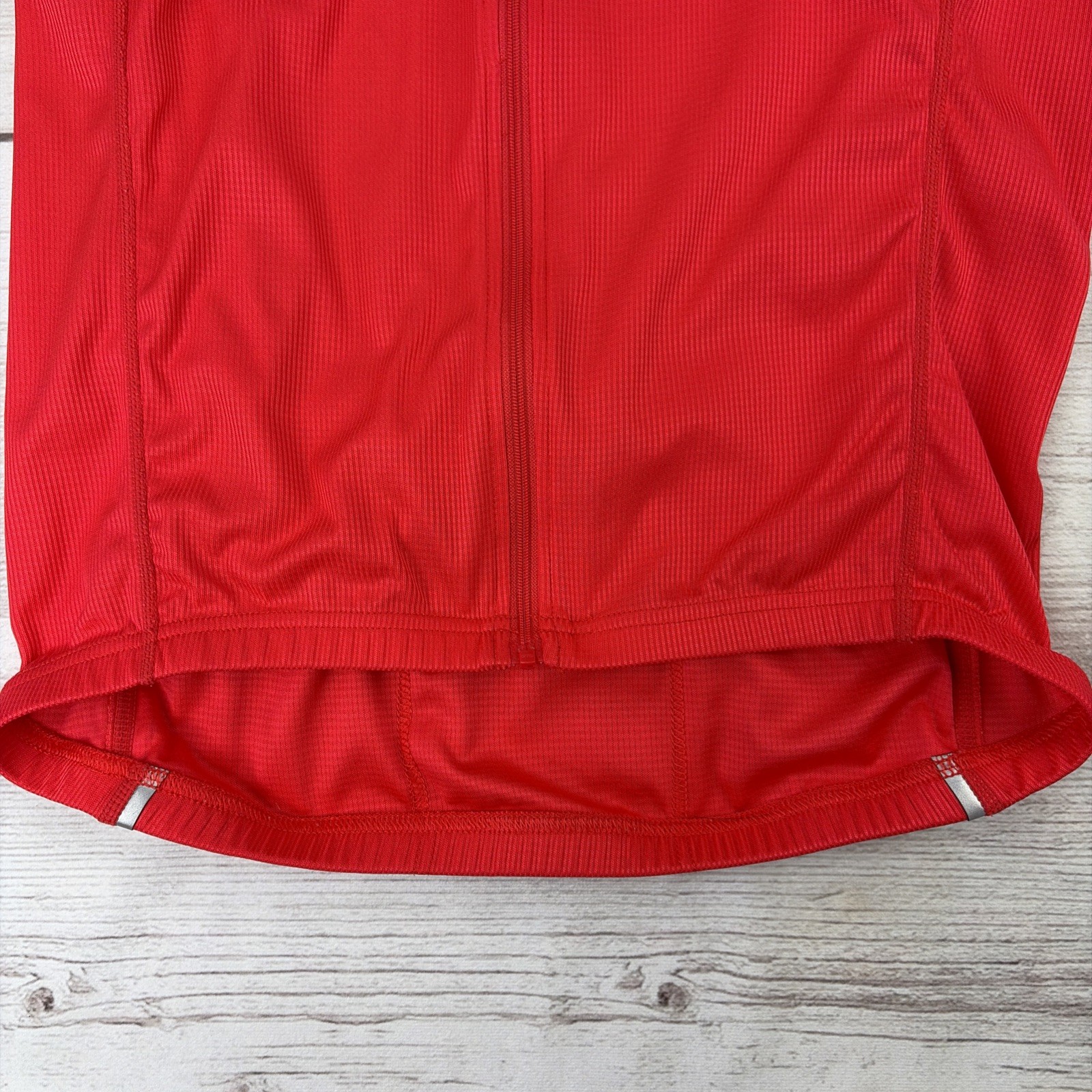 Canari Men’s Small Cyclewear Cycling Jersey Red Back Pouches Reflective Full Zip