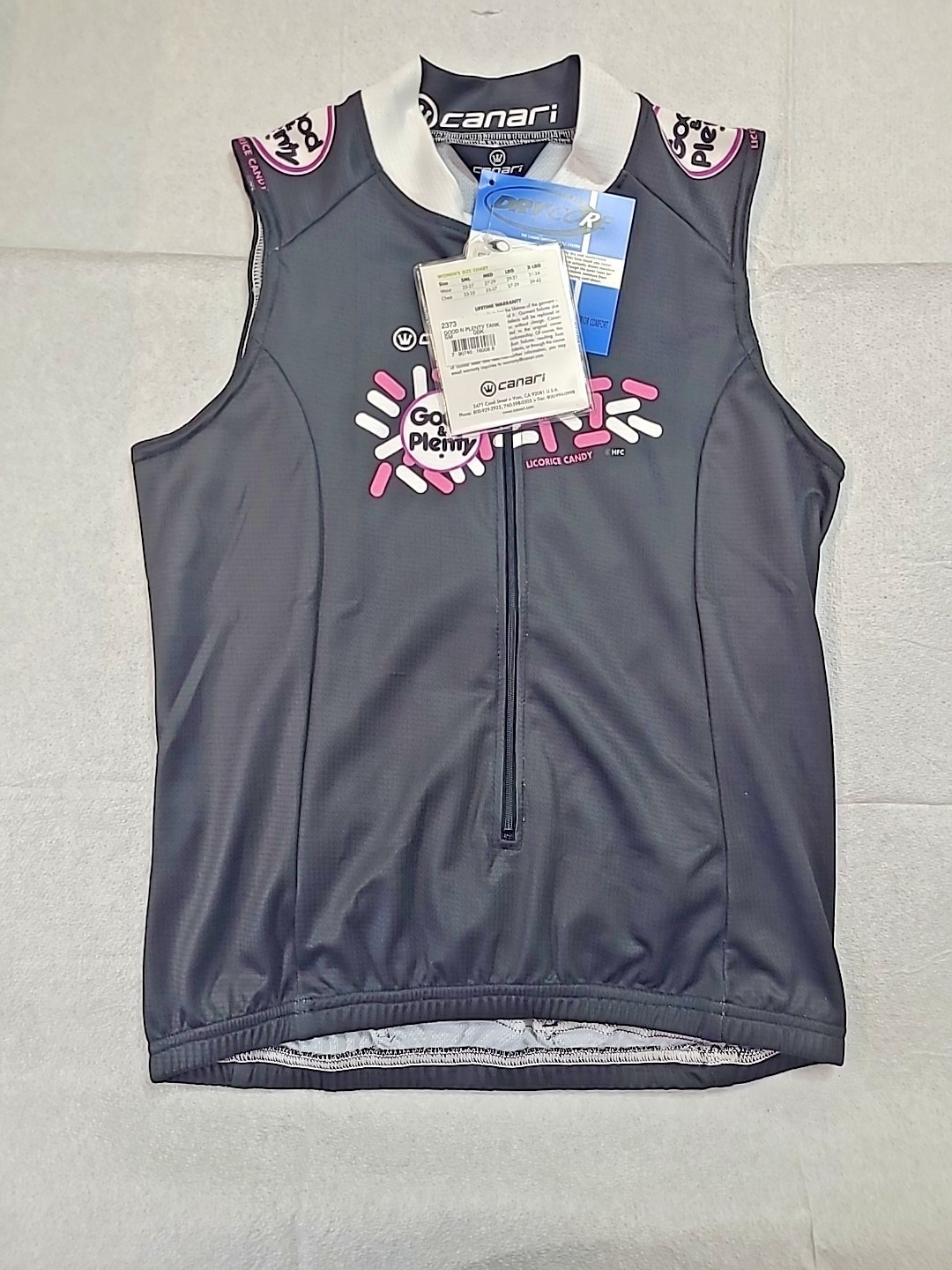 Canari 2373-GOOD N PLENTY Cycling Tank WOMEN’S-S-Black/Pink/White