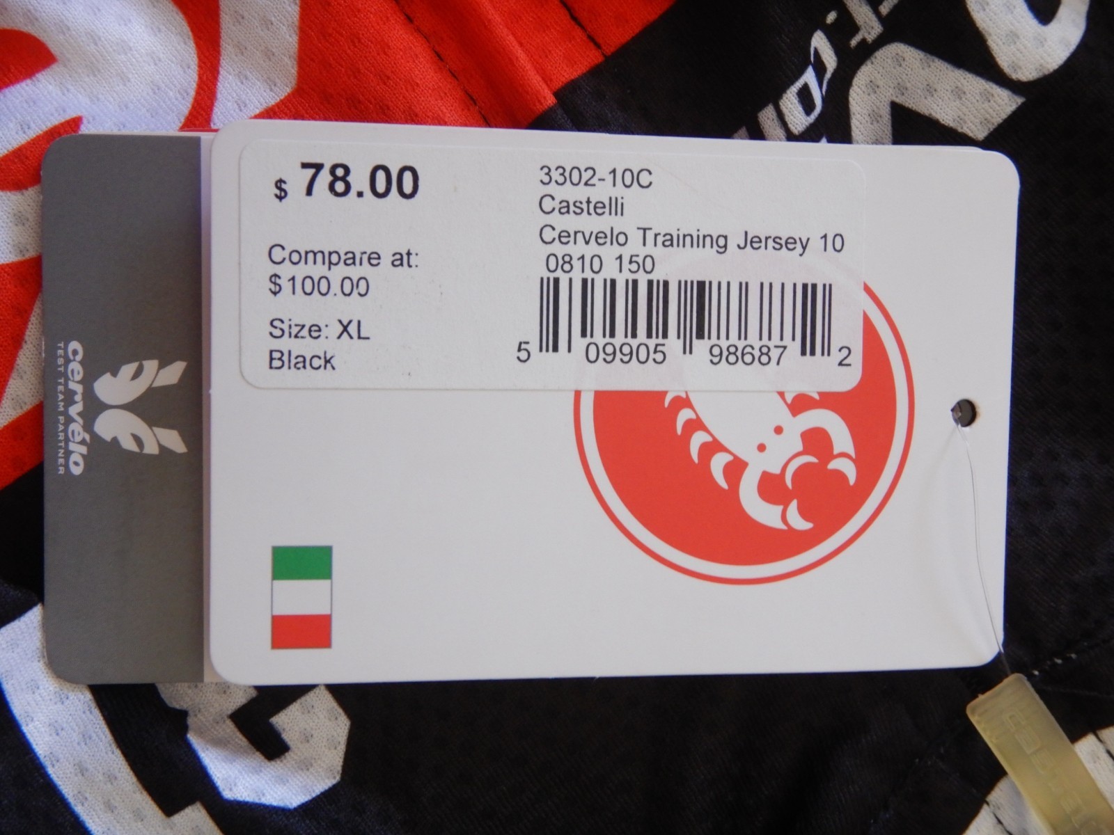 Castelli Cervelo Short Sleeve Training Jersey XL brand new with tags