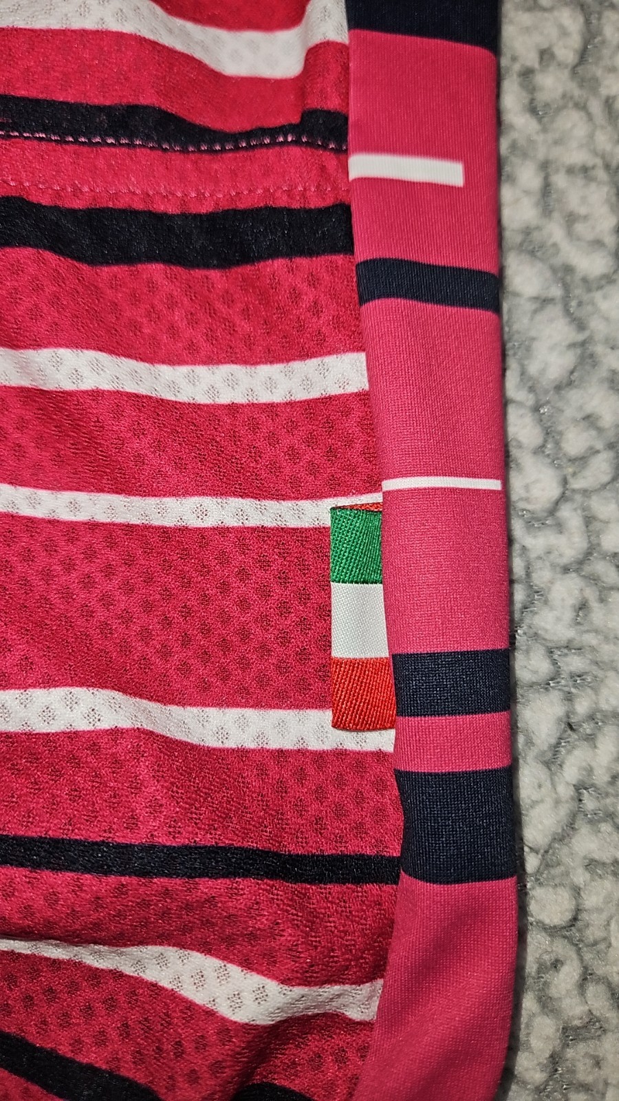 DNA Cycling Pro Jersey Womens M Pink Striped Full Zip Made in Italy Athletic Fit