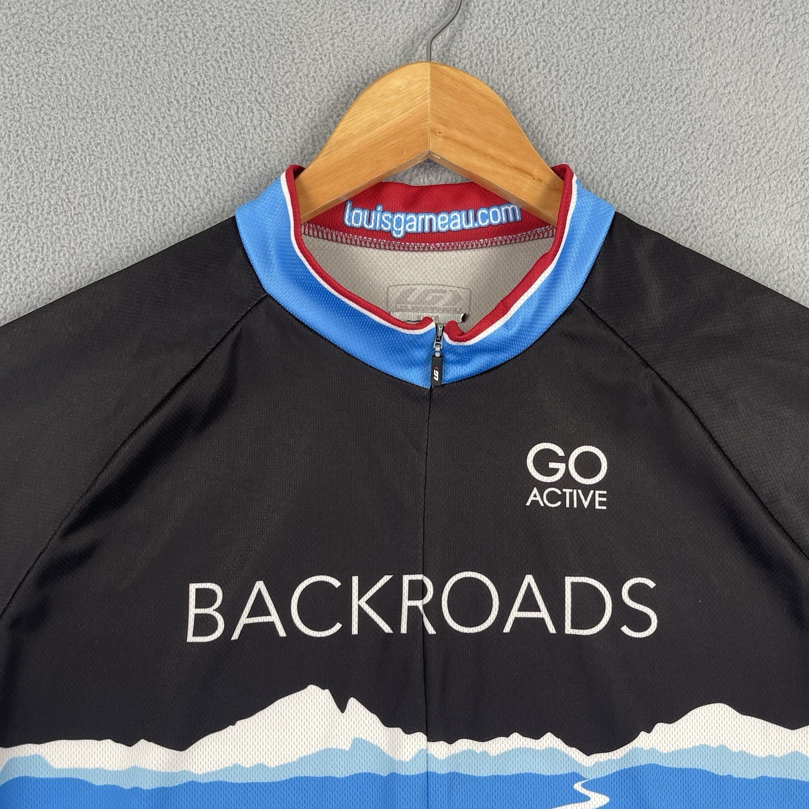 Louis Garneau Cycling Jersey Men XL Black Full Zip Short Sleeve Performance 3