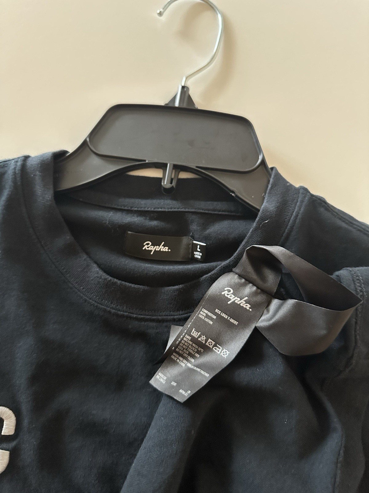 Rapha RCC Cycling Club Cotton Logo Tee Graphic Short Sleeve Black L