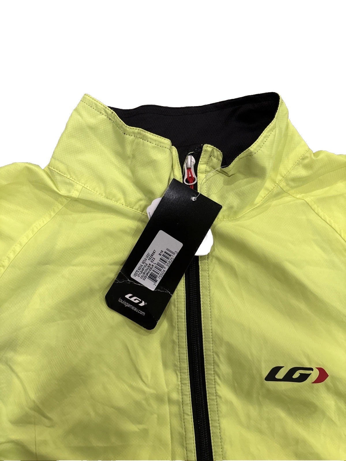 Louis Garneau Men’s Cycling Nova Bright Yellow, Full Zip Vest NWT