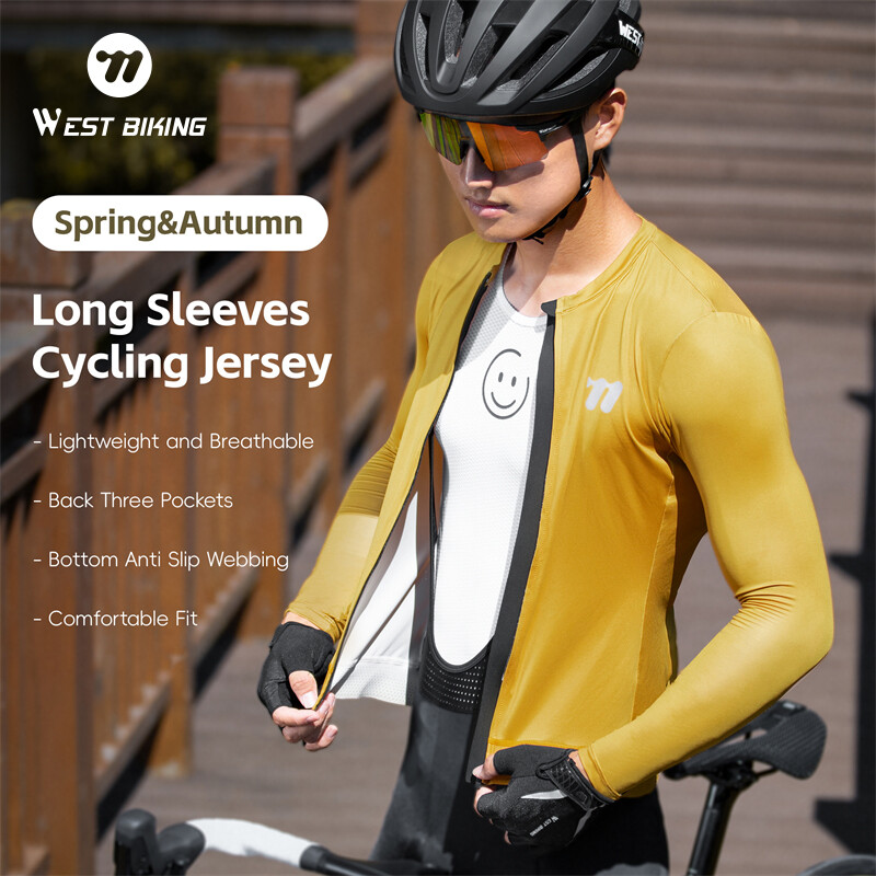 WEST BIKING Unsex Cycling Jacket Soft Windproof Long Sleeve Bike Coat Tops Shirt