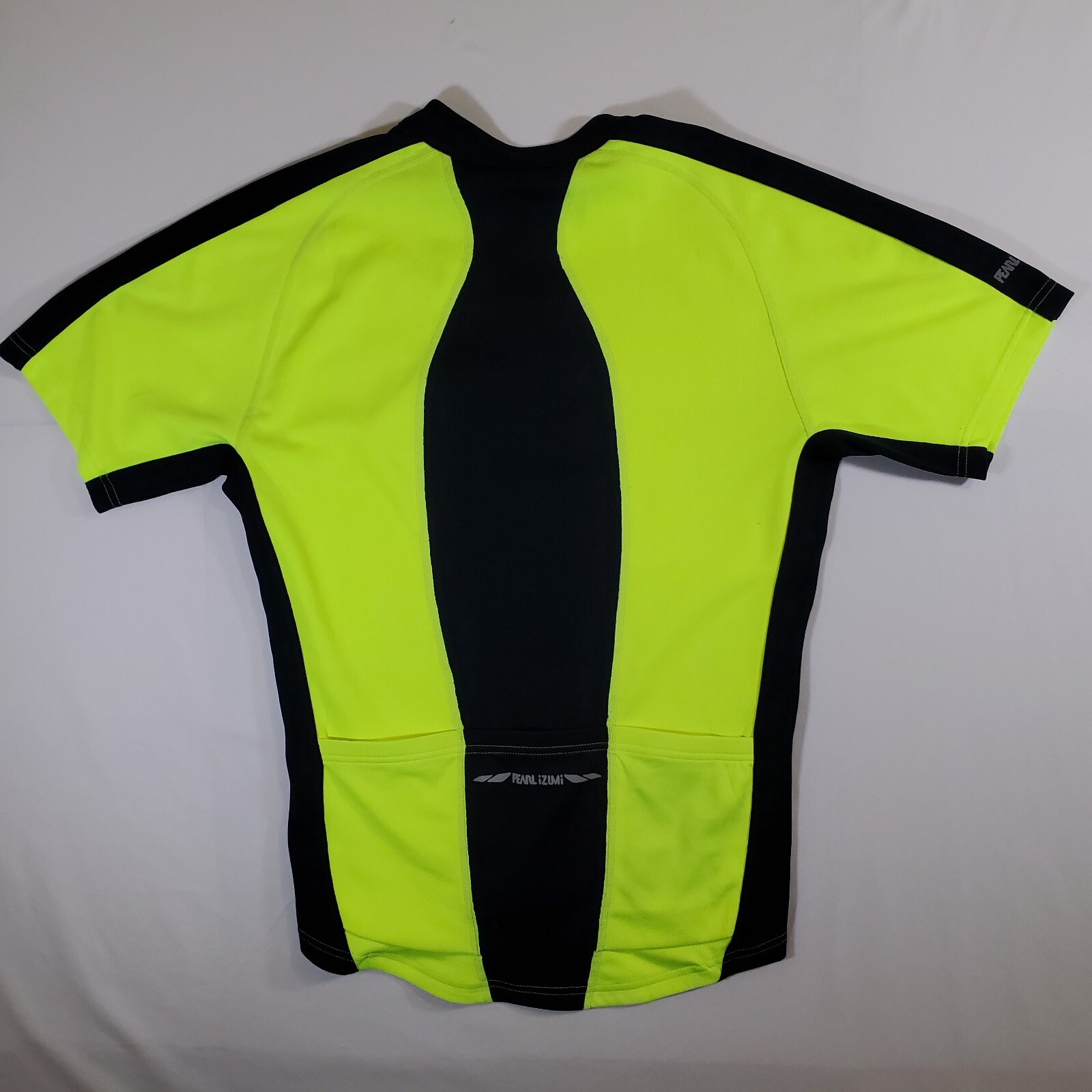 Pearl Izumi Neon Yellow Green Black 2009 Y2K Small Full Zip Cycling Jersey Shirt