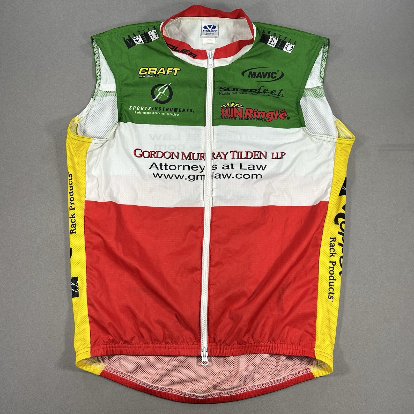Voler Cycling Jersey Vest Made in USA Attorney At Law Mens Large